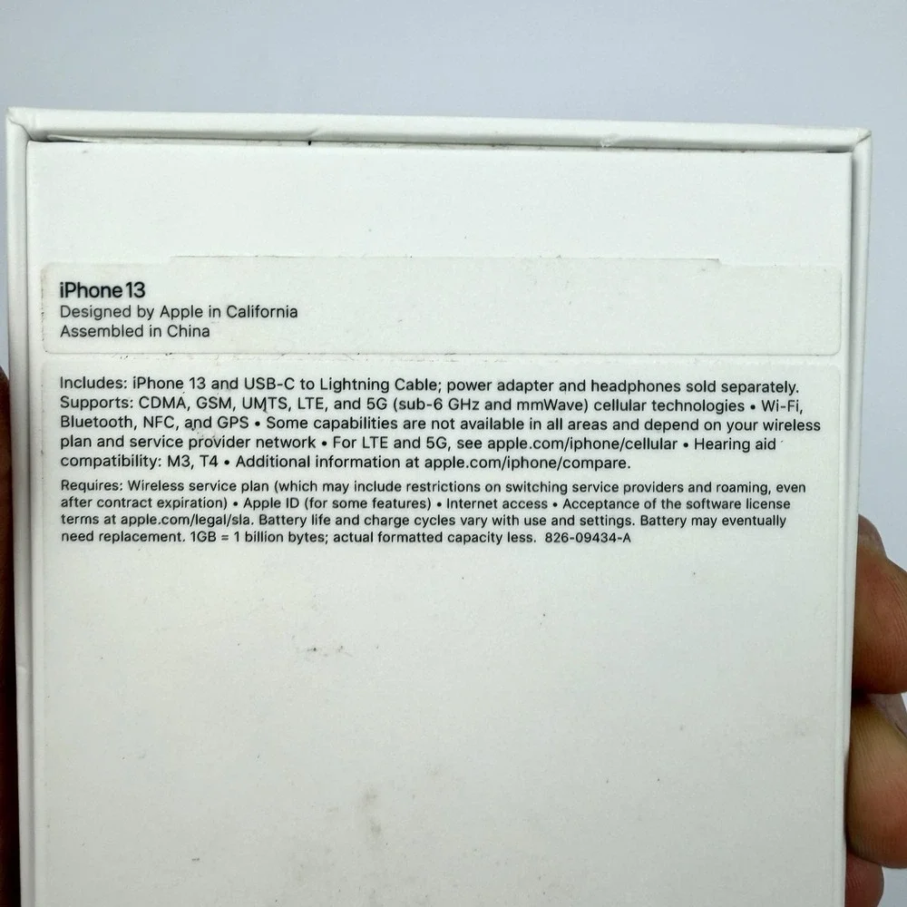 Apple IPhone 13 Blue 128GB Original Retail‎ Box Only MLAE3LL/A A2482 Packaging